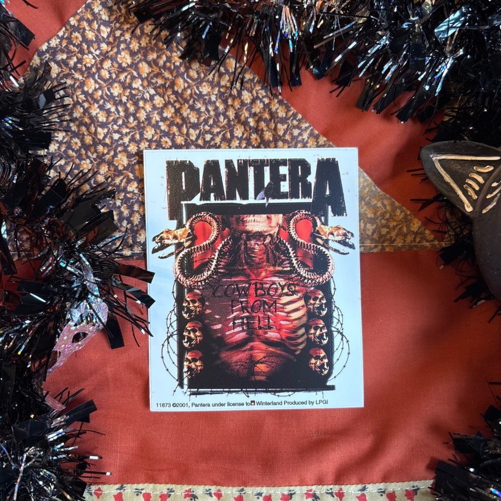 RARE Pantera Sticker White New 2001 Cowboys From Hell Winterland LPGI Decal Y2K